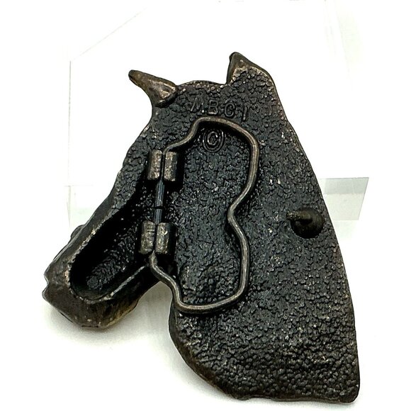 Solid Brass Horse Head Belt Buckle Western Style Vintage Accessory - Picture 5 of 6
